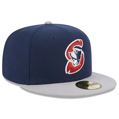 Shop New Era Blue Somerset Patriots Authentic Collection Alternate Logo 59fifty Fitted Hat