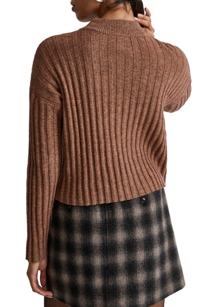 Shop Madewell Mock Neck Crop Sweater In Rosehip