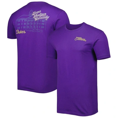 Shop Image One Purple James Madison Dukes Mascot Scenery Premium T-shirt