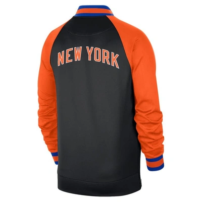 Shop Nike Black/orange New York Knicks 2022/23 City Edition Showtime Thermaflex Full-zip Jacket