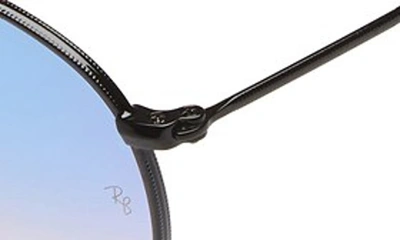 Shop Ray Ban Icons 50mm Round Sunglasses In Black/ Blue