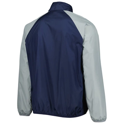 Shop G-iii Sports By Carl Banks Navy/gray Penn State Nittany Lions Point Guard Raglan Half-zip Jacket