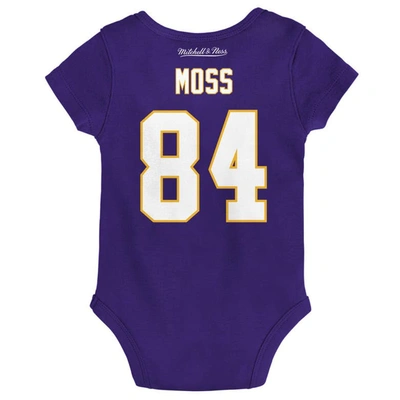 Shop Mitchell & Ness Newborn & Infant  Randy Moss Purple Minnesota Vikings Retro Name & Number Bodysuit
