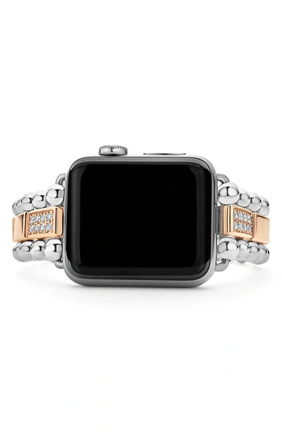 Shop Lagos Smart Caviar Diamond Apple Watch® Watchband In Rose Gold