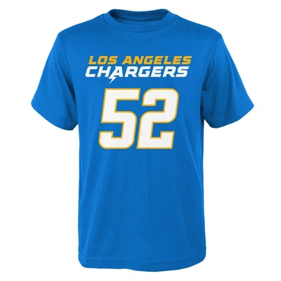 Shop Outerstuff Youth Khalil Mack Powder Blue Los Angeles Chargers Mainliner Player Name & Number T-shirt