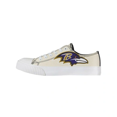 Shop Foco Cream Baltimore Ravens Low Top Canvas Shoes