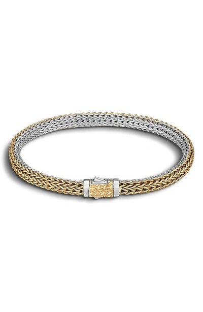 Shop John Hardy Classic Chain Reversible Bracelet In Gold/ Silver