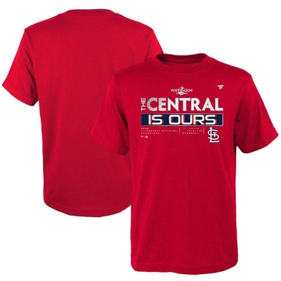 Shop Fanatics Youth  Branded Red St. Louis Cardinals 2022 Nl Central Division Champions Locker Room T-shir