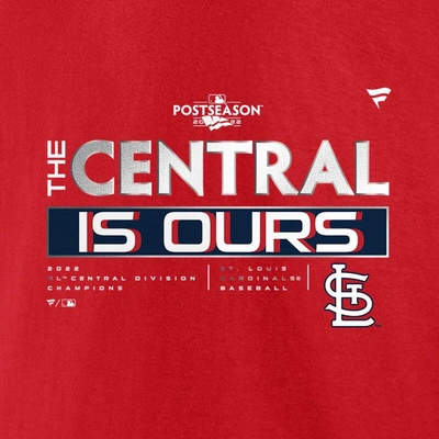 Shop Fanatics Youth  Branded Red St. Louis Cardinals 2022 Nl Central Division Champions Locker Room T-shir