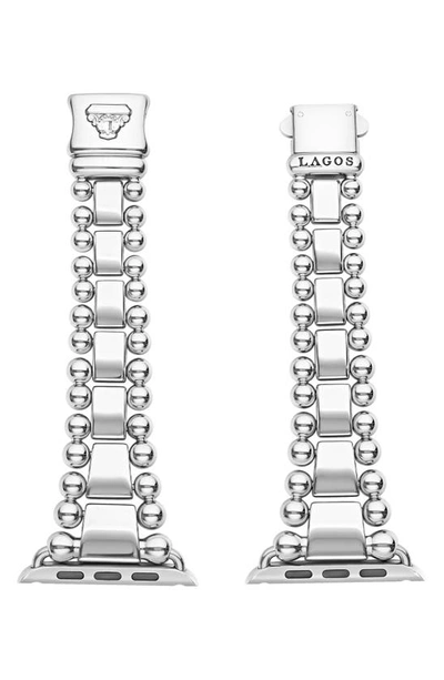 Lagos Smart Caviar Stainless Steel Apple Watch® Watchband In Silver
