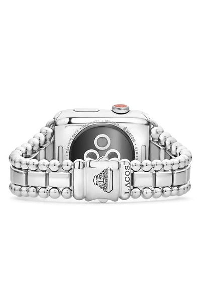 Lagos Smart Caviar Stainless Steel Apple Watch® Watchband In Silver