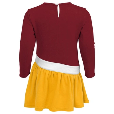 Shop Outerstuff Girls Toddler Burgundy/gold Washington Commanders Heart To Heart Jersey Tunic Dress