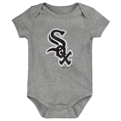 Shop Outerstuff Infant Black/white/gray Chicago White Sox Born To Win 3-pack Bodysuit Set