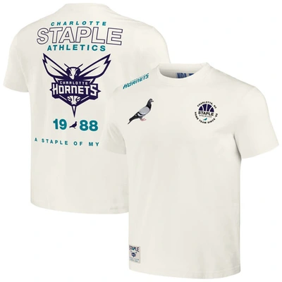 Shop Staple Nba X  Cream Charlotte Hornets Home Team T-shirt