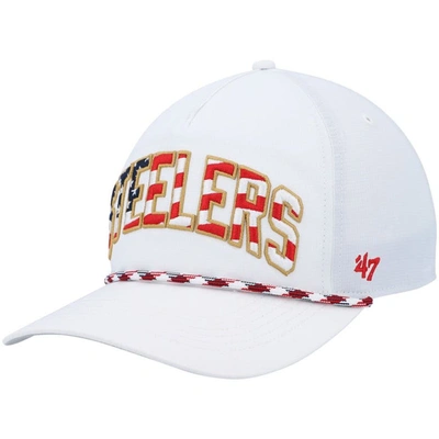 Shop 47 ' White Pittsburgh Steelers Hitch Stars And Stripes Trucker Adjustable Hat