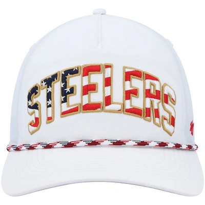Shop 47 ' White Pittsburgh Steelers Hitch Stars And Stripes Trucker Adjustable Hat