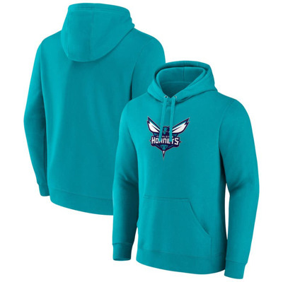 Shop Fanatics Branded  Teal Charlotte Hornets Primary Logo Pullover Hoodie