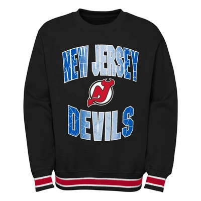 Shop Outerstuff Youth Black New Jersey Devils Classic Blueliner Pullover Sweatshirt