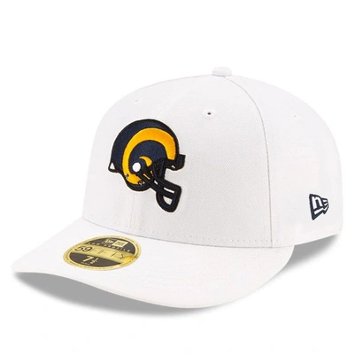 Shop New Era White Los Angeles Rams Omaha Low Profile 59fifty Fitted Hat