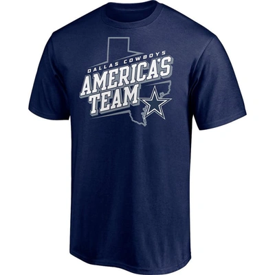 Shop Majestic Navy Dallas Cowboys Hometown Collection State Shape T-shirt