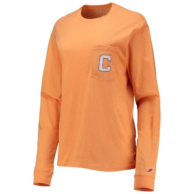 Shop League Collegiate Wear Orange Clemson Tigers Pocket Oversized Long Sleeve T-shirt