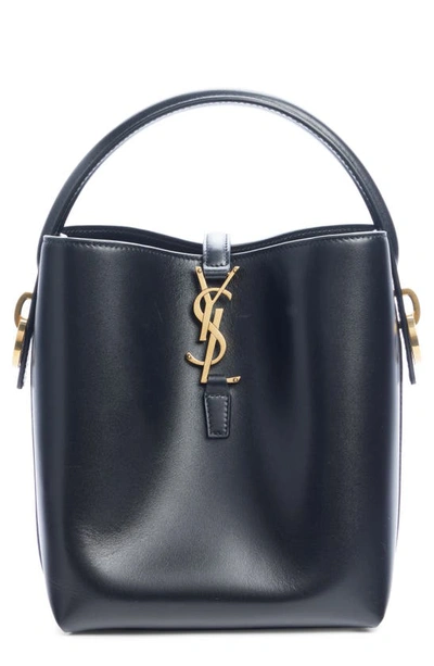 Shop Saint Laurent Le 37 Leather Bucket Bag In Nero