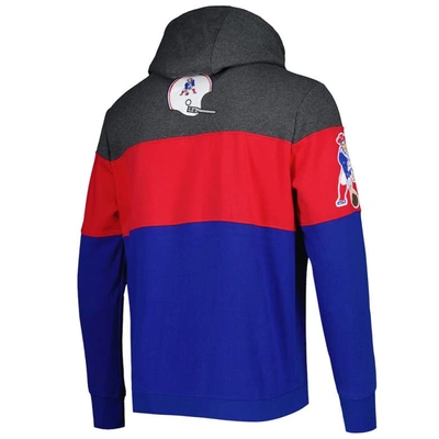 Shop Starter Royal/heather Charcoal New England Patriots Extreme Vintage Logos Pullover Hoodie