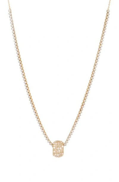 Shop Adina Reyter Pavé Diamond Charm Necklace In Yellow Gold
