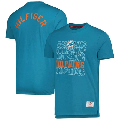 Shop Tommy Hilfiger Aqua Miami Dolphins Liam T-shirt
