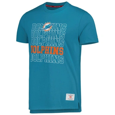 Shop Tommy Hilfiger Aqua Miami Dolphins Liam T-shirt