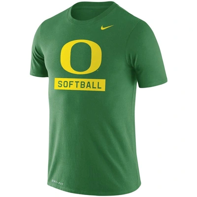 Shop Nike Green Oregon Ducks Softball Drop Legend Performance T-shirt
