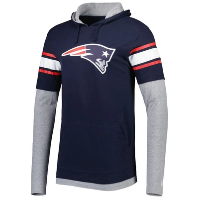 Shop New Era Navy New England Patriots Long Sleeve Hoodie T-shirt
