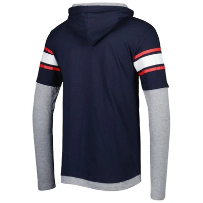 Shop New Era Navy New England Patriots Long Sleeve Hoodie T-shirt