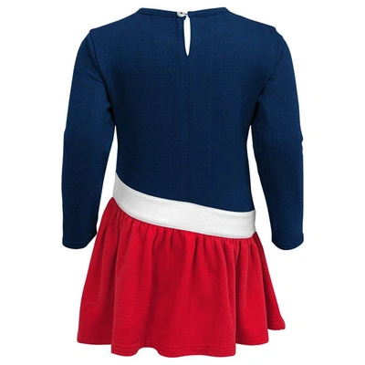 Shop Outerstuff Girls Infant Navy/red New England Patriots Heart To Heart Jersey Tri-blend Dress