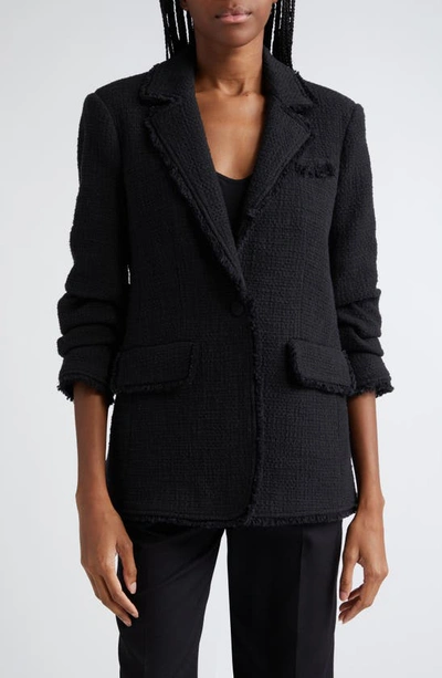 Shop Cinq À Sept Khloe Bouclé Blazer In Black