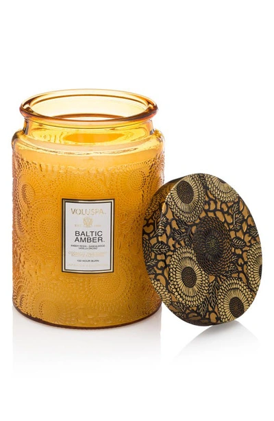 Shop Voluspa Baltic Amber Large Embossed Glass Jar Candle