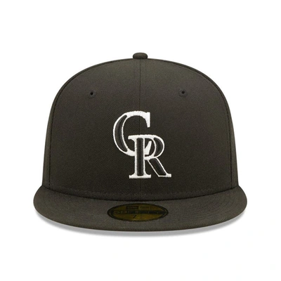 Shop New Era Black Colorado Rockies Team Logo 59fifty Fitted Hat