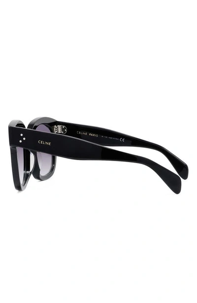 Shop Celine 54mm Square Sunglasses In Black/ Smoke