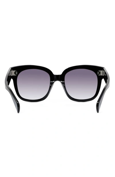 Shop Celine 54mm Square Sunglasses In Black/ Smoke