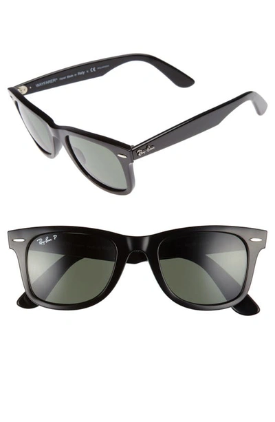 Ray Ban 50mm Wayfarer Ease Polarized Sunglasses In Black