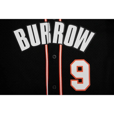 Shop Pro Standard Joe Burrow Black Cincinnati Bengals Mesh Baseball Button-up T-shirt