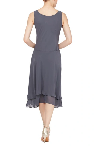 Sl Fashions Slny Beaded Detail Chiffon Dress With Jacket In Ste