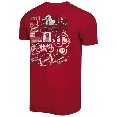 Shop Image One Crimson Oklahoma Sooners Vintage Through The Years Two-hit T-shirt