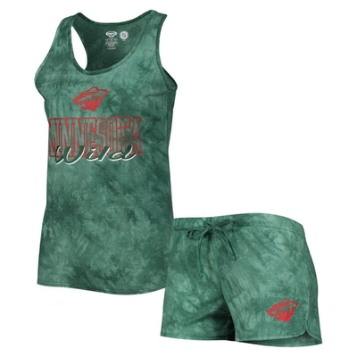 Shop Concepts Sport Green Minnesota Wild Billboard Tank Top & Shorts Sleep Set