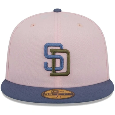 Shop New Era Pink/blue San Diego Padres  Olive Undervisor 59fifty Fitted Hat