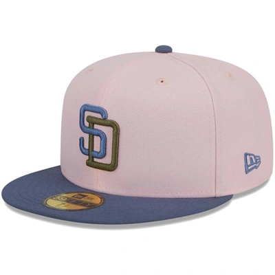Shop New Era Pink/blue San Diego Padres  Olive Undervisor 59fifty Fitted Hat