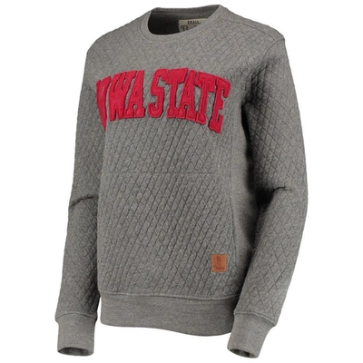 Shop Pressbox Heather Charcoal Iowa State Cyclones Moose Quilted Pullover Sweatshirt In Heather Gray