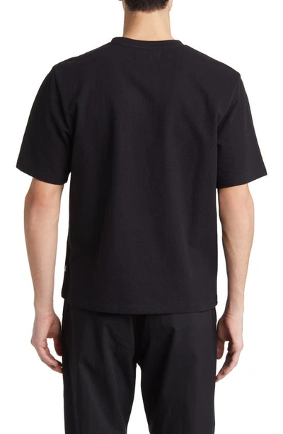 Shop Wax London Dean Boxy Textured Organic Cotton T-shirt In Black