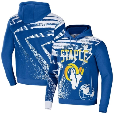 Shop Staple Nfl X  Royal Los Angeles Rams All Over Print Pullover Hoodie