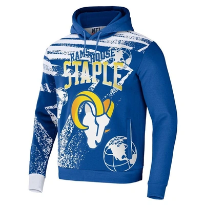 Shop Staple Nfl X  Royal Los Angeles Rams All Over Print Pullover Hoodie